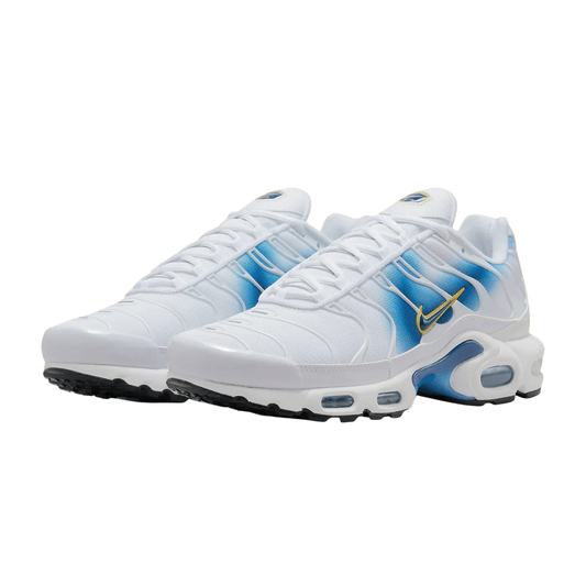Blue and White Nike Tn Air Max Plus Blue Jay Spray Paint Swoosh DX8962-100