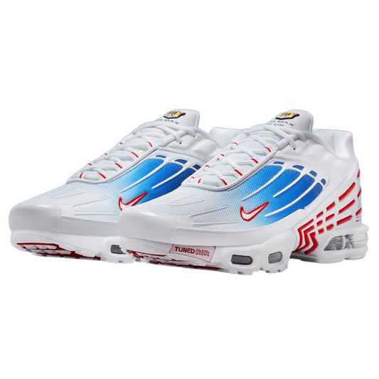 White and Red Nike Tn3 Air Max Plus Tide Vivid Blue Gradient Men's Sleektrainers