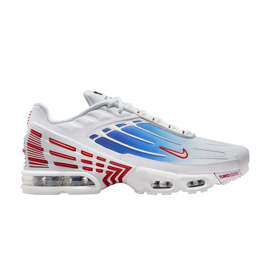 White and Red Nike Tn3 Air Max Plus Tide Vivid Blue Gradient Men's Sleektrainers