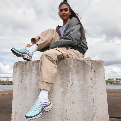 Blue and Purple Nike Tn Air Max Plus Jade Ice Sesame Women's DZ3671-300