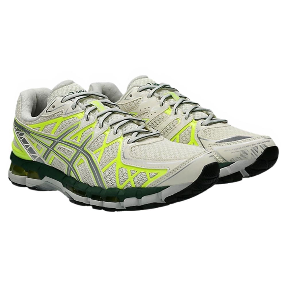 Green and White Asics GEL-Kayano 20 Cream Pure Silver Men's 1203A388-103 Sleektrainers 