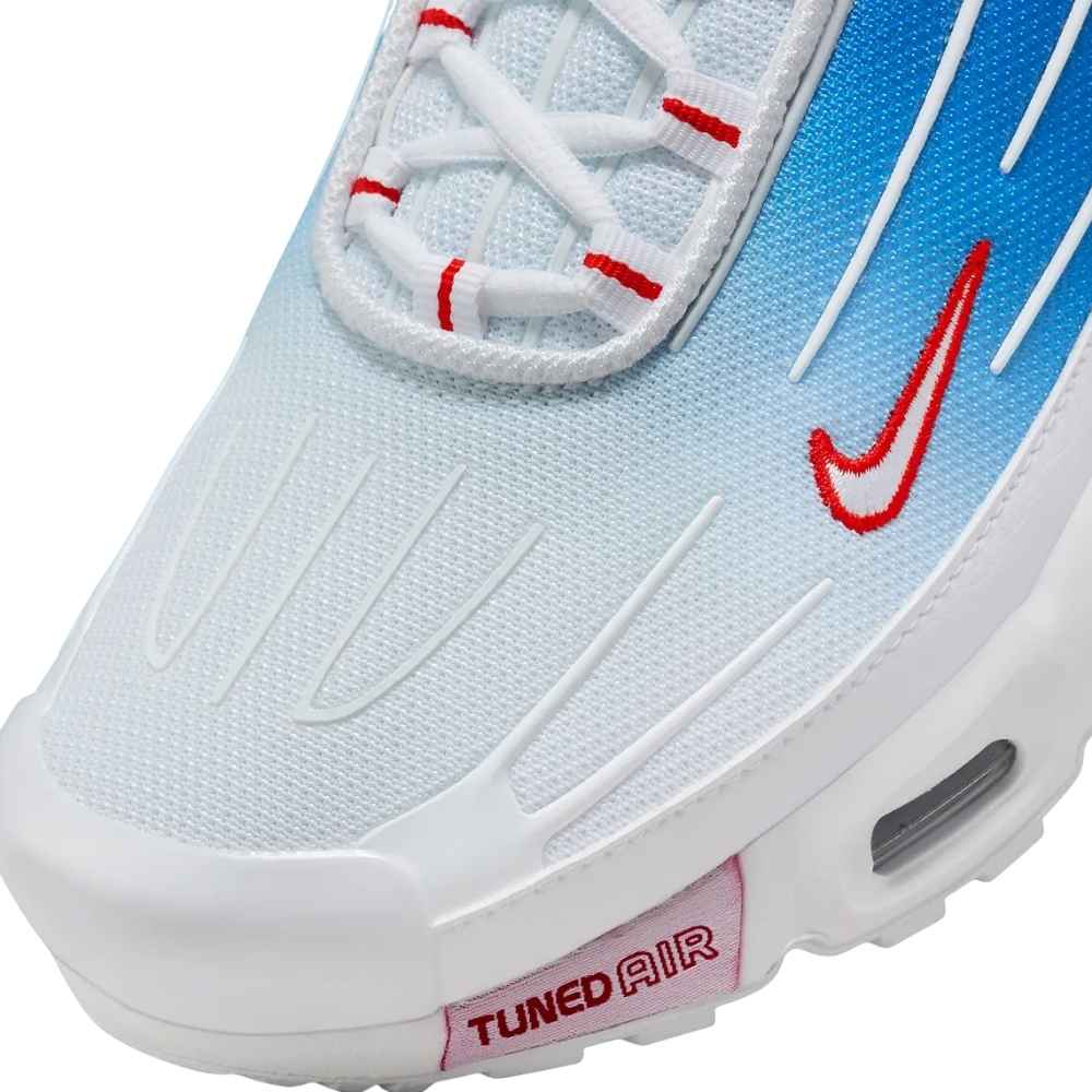 White and Red Nike Tn3 Air Max Plus Tide Vivid Blue Gradient Men's Sleektrainers