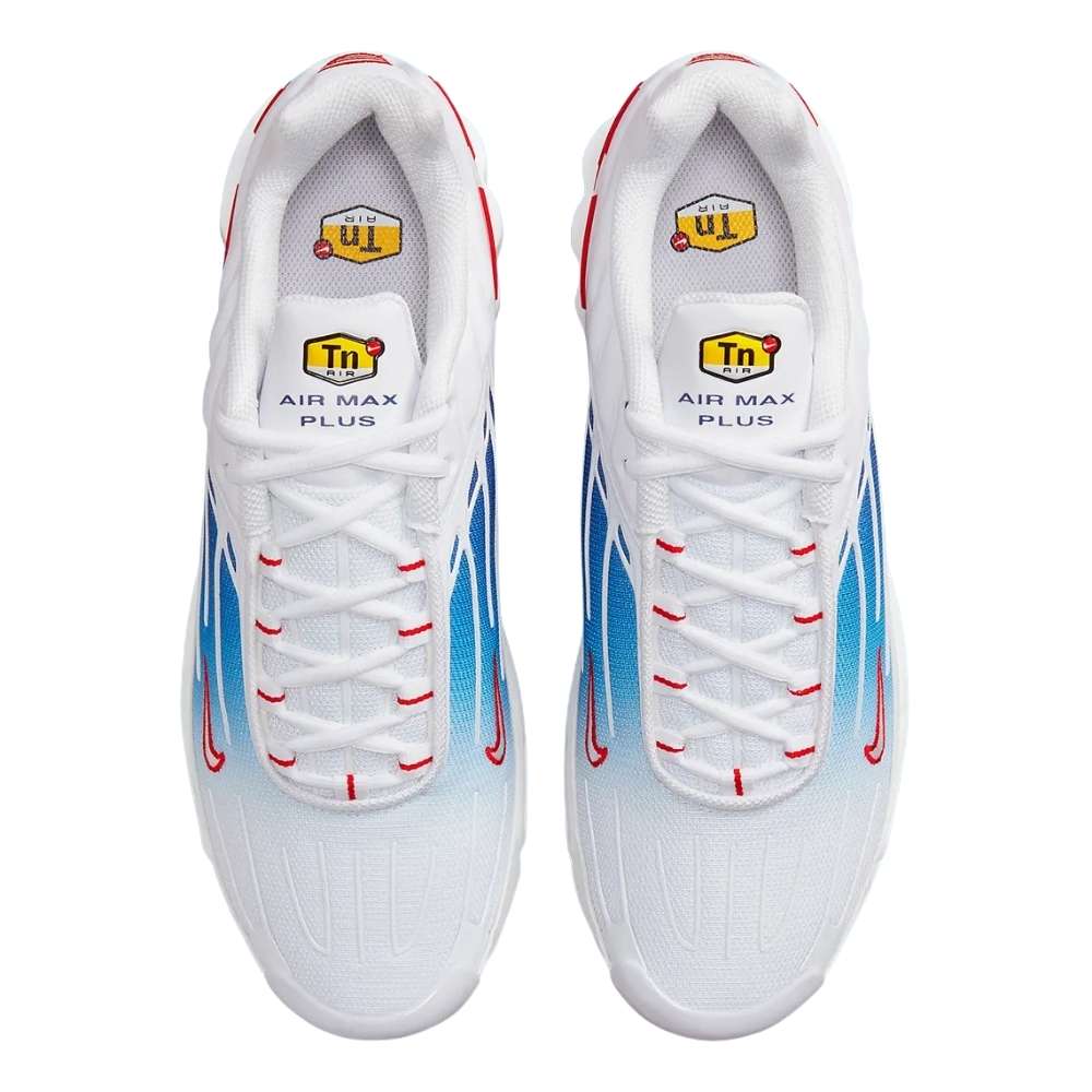 White and Red Nike Tn3 Air Max Plus Tide Vivid Blue Gradient Men's Sleektrainers
