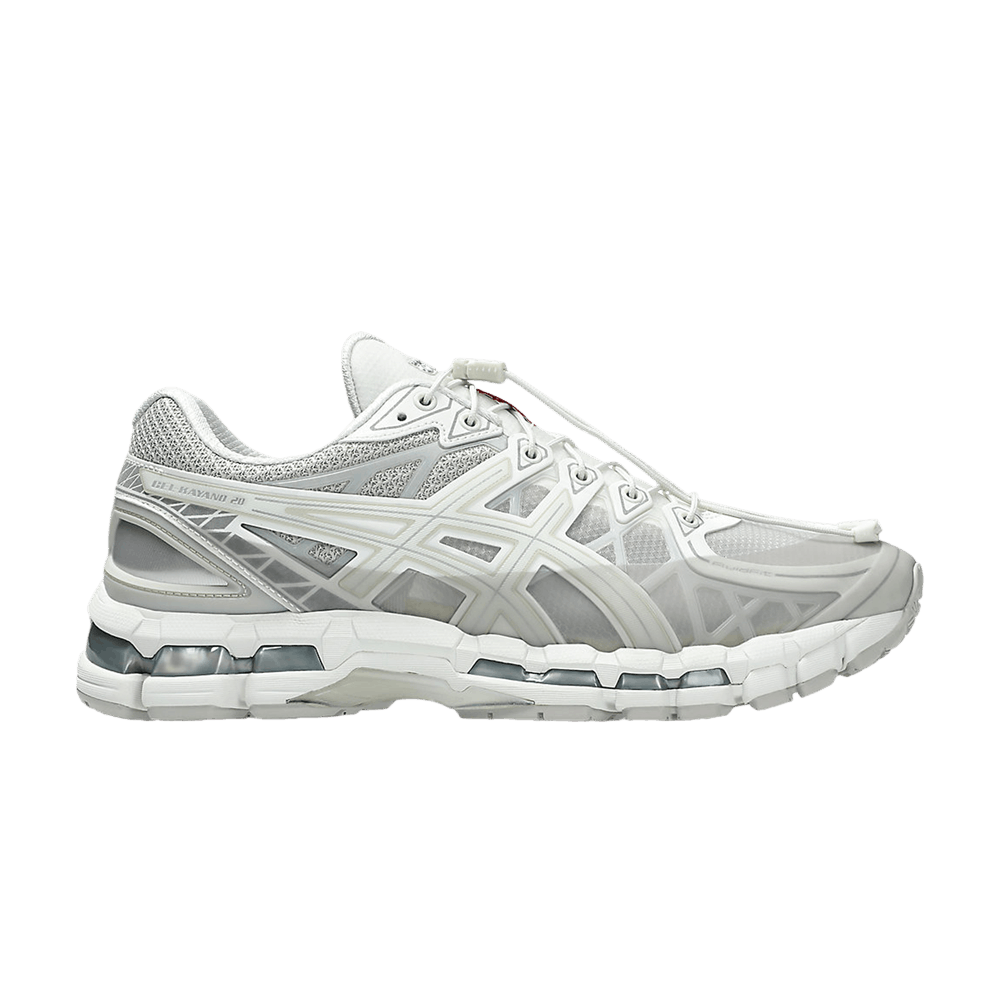 White and Grey Asics Kayano 20 x Unaffected Cream Lake Grey 1203A529-100 K20 Sleektrainers 