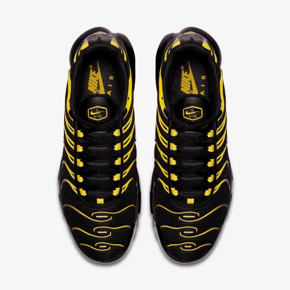 White and Yellow Nike TN Air Max Plus Black Vivid Sulfur Men's 852630-020